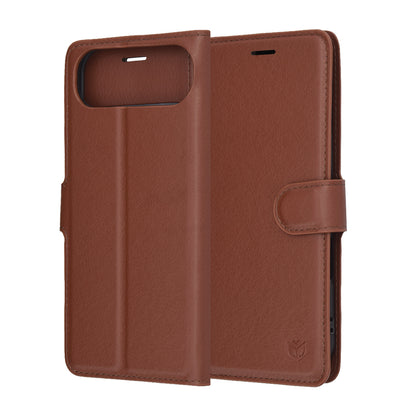 Deksel for Apple iPhone 17 Air, Techsuit, Leather Folio, Brun