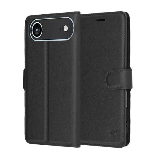 Deksel for Apple iPhone 17 Air, Techsuit, Leather Folio, Svart