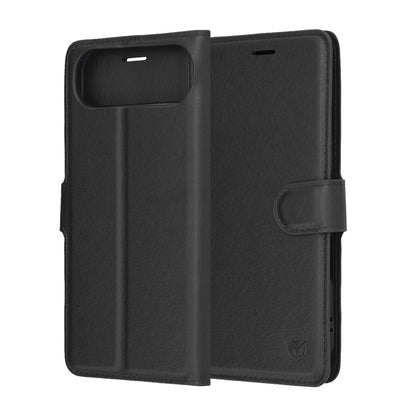 Deksel for Apple iPhone 17 Air, Techsuit, Leather Folio, Svart