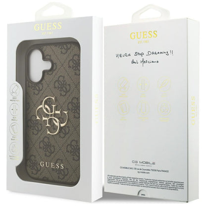 Deksel for Apple iPhone 17, Guess, 4G Big Logo, Brun