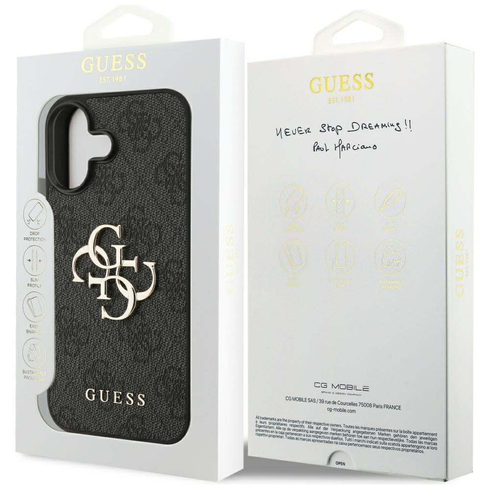 Deksel for Apple iPhone 17, Guess, 4G Big Logo, Svart