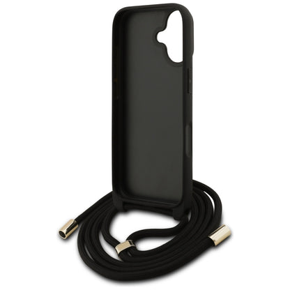 Deksel for Apple iPhone 17, Guess, 4G CBDY Big Logo with Cord Strap, Brun