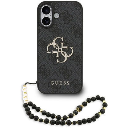 Deksel for Apple iPhone 17, Guess, 4G Classic Logo with Strap, Svart