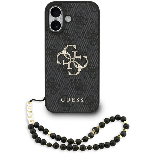 Deksel for Apple iPhone 17, Guess, 4G Classic Logo with Strap, Svart