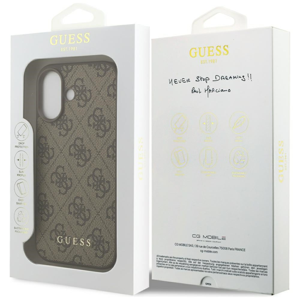 Deksel for Apple iPhone 17, Guess, 4G Classic, Brun