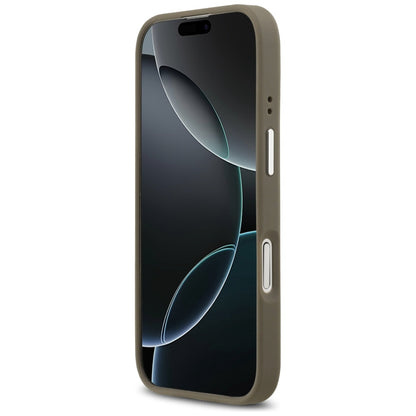 Deksel for Apple iPhone 17, Guess, 4G Grained Big And Classic Logo, Brun Sølv