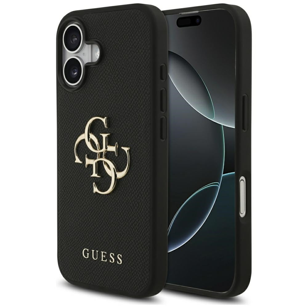 Deksel for Apple iPhone 17, Guess, 4G Grained Big and Classic Logo, Svart