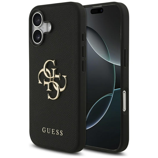 Deksel for Apple iPhone 17, Guess, 4G Grained Big and Classic Logo, Svart