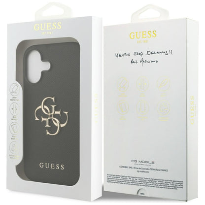Deksel for Apple iPhone 17, Guess, 4G Grained Big and Classic Logo, Svart