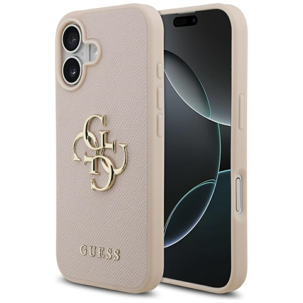 Deksel for Apple iPhone 17, Guess, 4G Grained Big and Classic Logo, Rosa