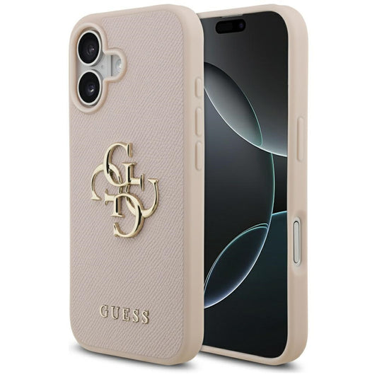Deksel for Apple iPhone 17, Guess, 4G Grained Big and Classic Logo, Rosa