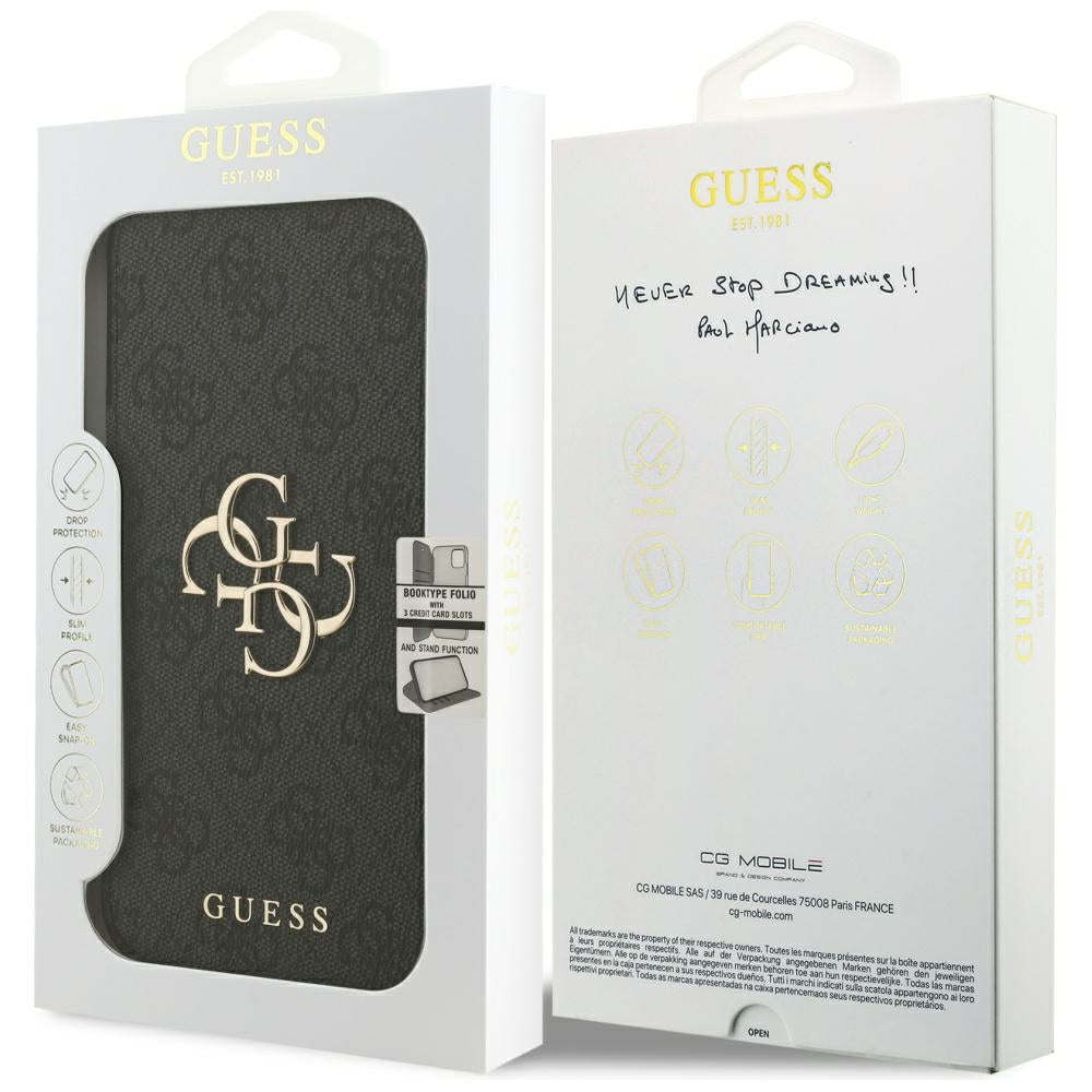 Deksel for Apple iPhone 17, Guess, 4G Metal Logo, Svart