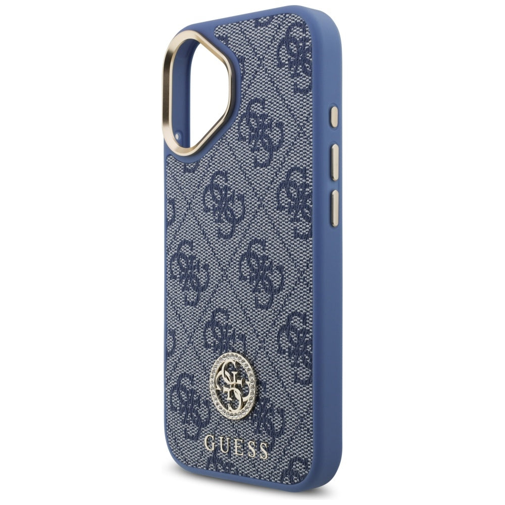 Deksel for Apple iPhone 17, Guess, 4G Strass Logo, Blå