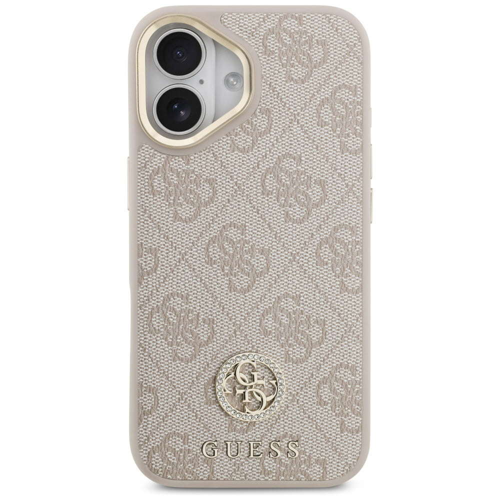 Deksel for Apple iPhone 17, Guess, 4G Strass Logo and Big Strap, Rosa
