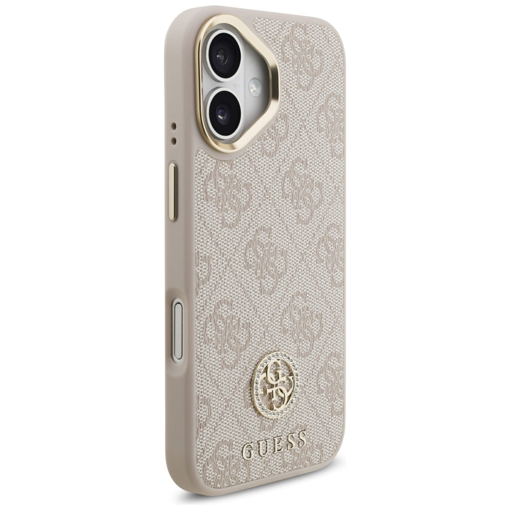Deksel for Apple iPhone 17, Guess, 4G Strass Logo and Big Strap, Rosa
