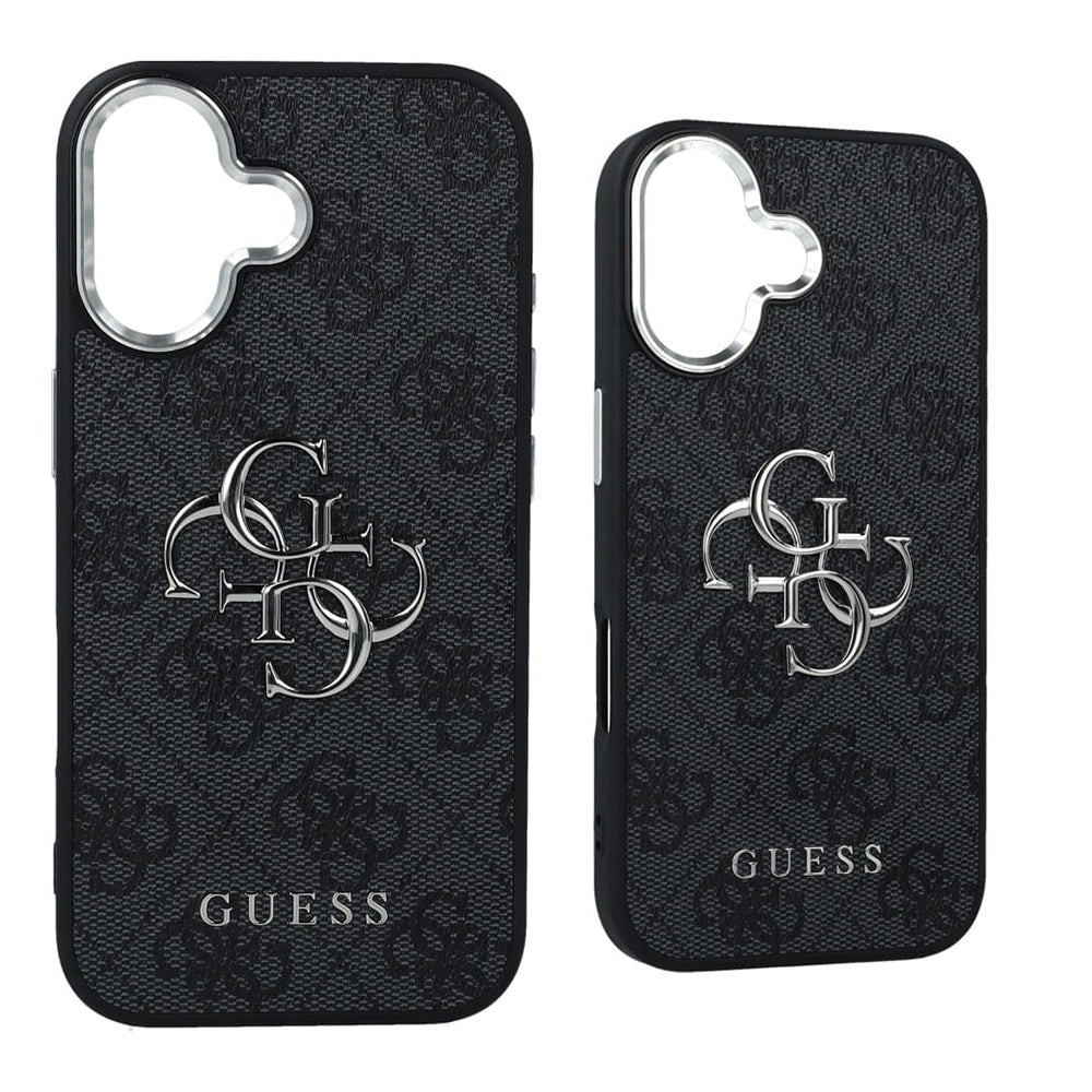 Deksel for Apple iPhone 17, Guess, Big 4G Logo Classic, Svart Sølv