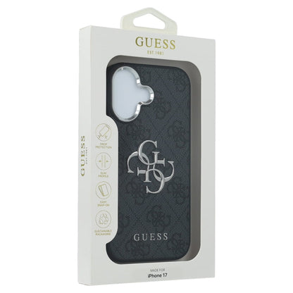 Deksel for Apple iPhone 17, Guess, Big 4G Logo Classic, Svart Sølv