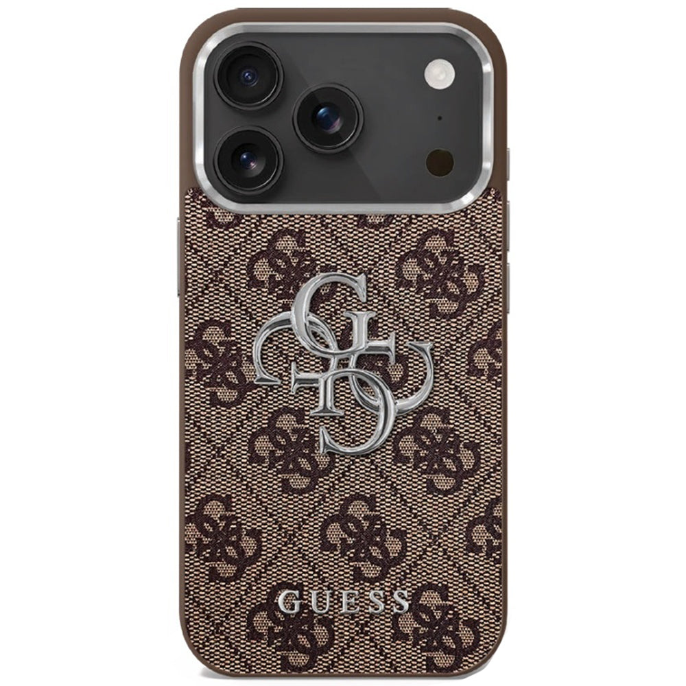 Deksel for Apple iPhone 17, Guess, Big 4G Logo Classic, Brun Sølv