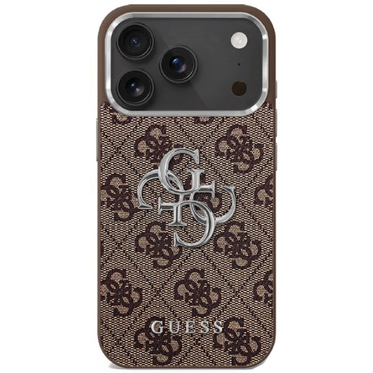 Deksel for Apple iPhone 17, Guess, Big 4G Logo Classic, Brun Sølv