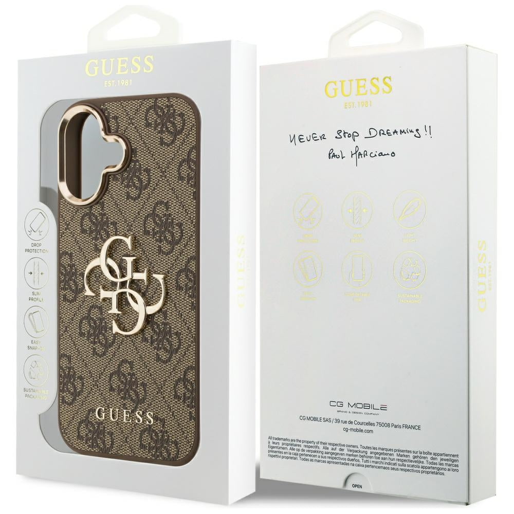 Deksel for Apple iPhone 17, Guess, Big 4G Logo Classic, Gyllen Brun