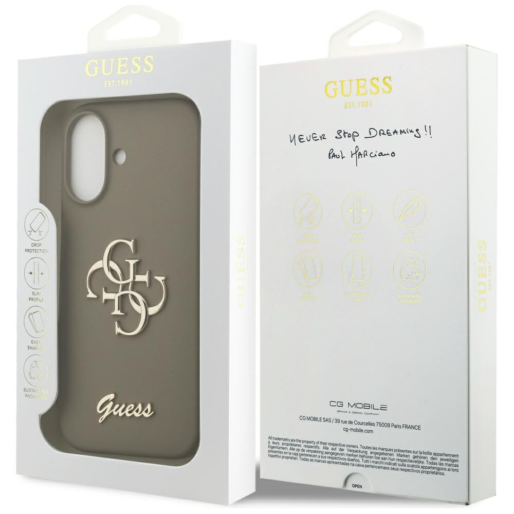 Deksel for Apple iPhone 17, Guess, Big 4G Script, Brun