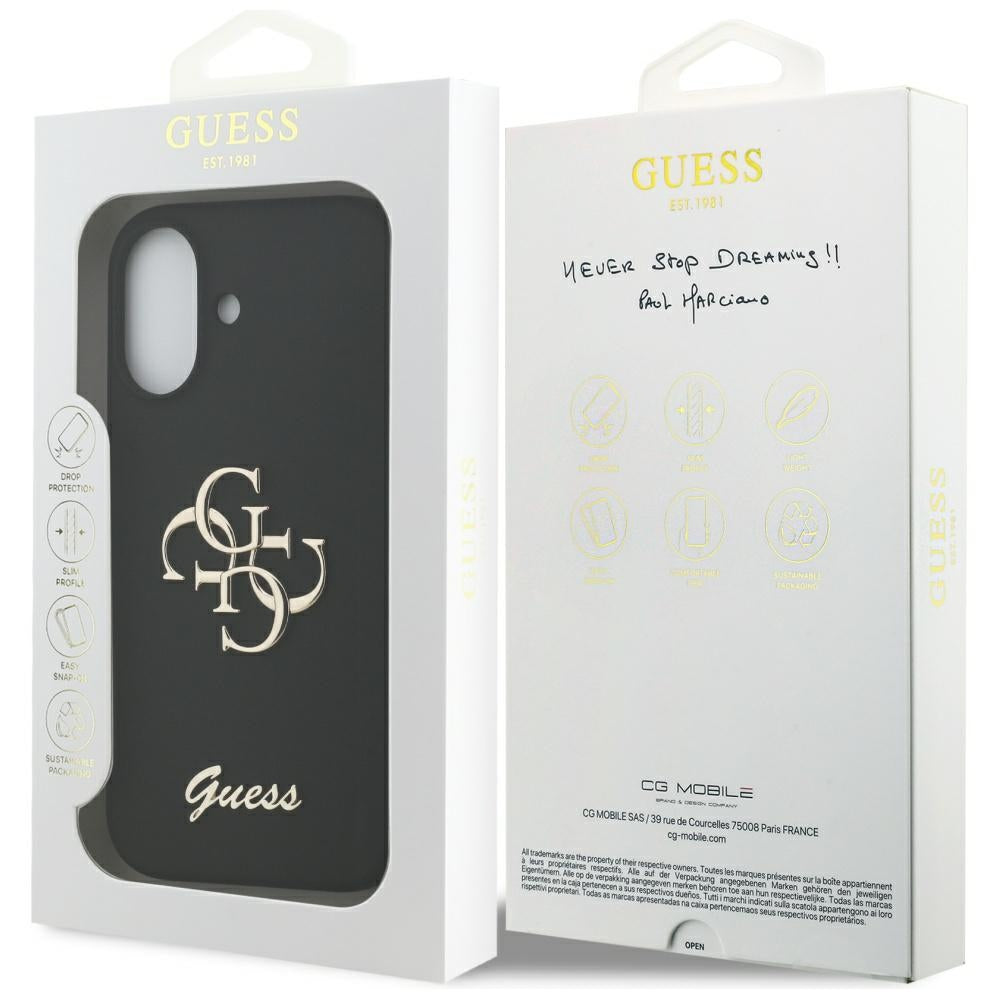 Deksel for Apple iPhone 17, Guess, Big 4G Script, Svart