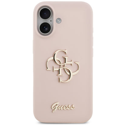 Deksel for Apple iPhone 17, Guess, Big 4G Script, Lys Rosa