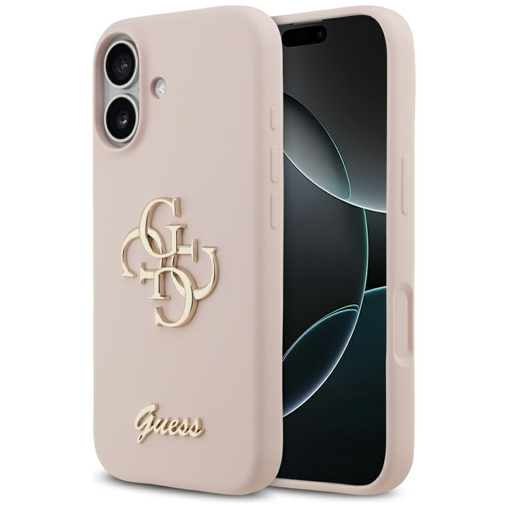 Deksel for Apple iPhone 17, Guess, Big 4G Script, Lys Rosa