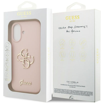Deksel for Apple iPhone 17, Guess, Big 4G Script, Lys Rosa