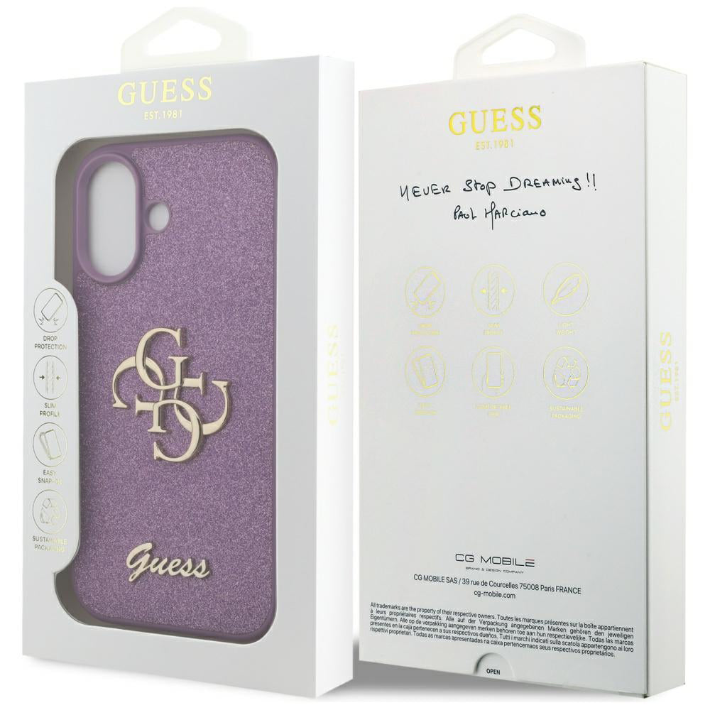 Deksel for Apple iPhone 17, Guess, Fixed Glitter Big 4G, Lilla