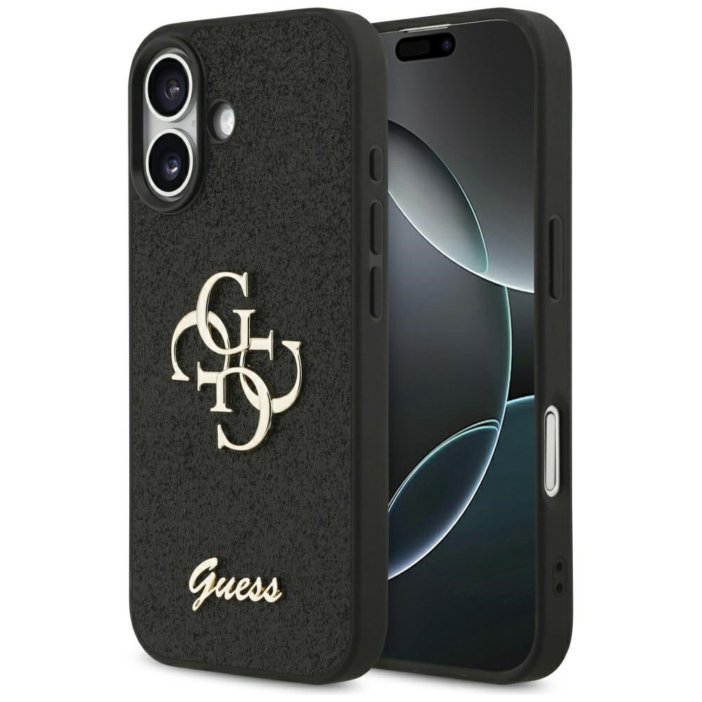 Deksel for Apple iPhone 17, Guess, Fixed Glitter Big 4G, Svart