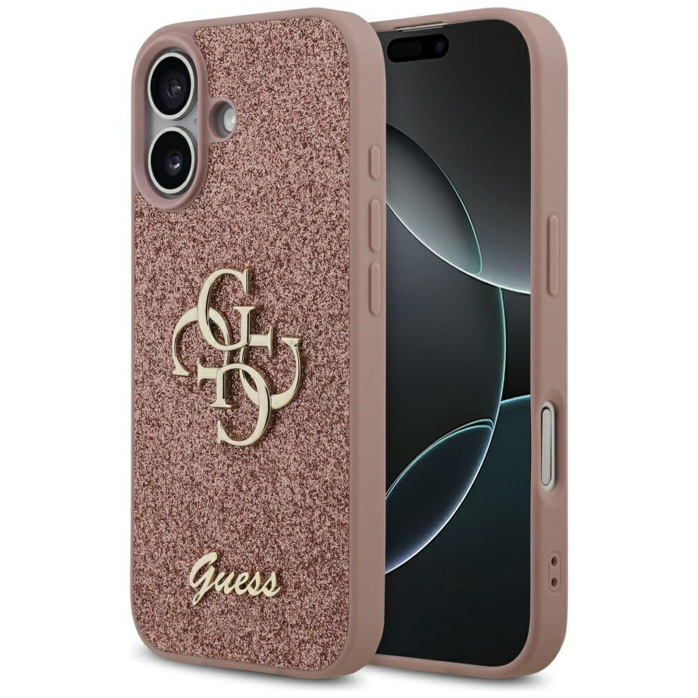 Deksel for Apple iPhone 17, Guess, Fixed Glitter Big 4G, Rosa