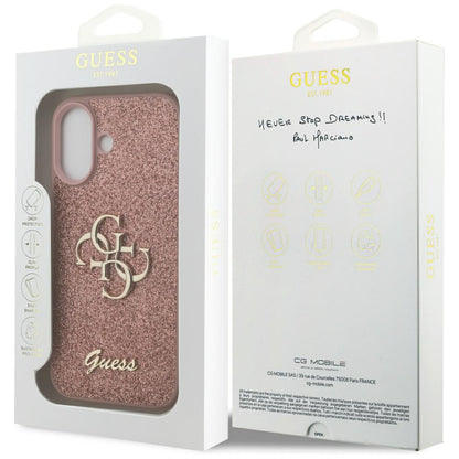 Deksel for Apple iPhone 17, Guess, Fixed Glitter Big 4G, Rosa