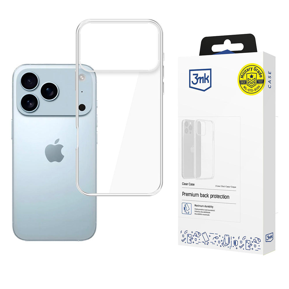 Deksel for Apple iPhone 17 Pro, 3MK, Klar, Gjennomsiktig
