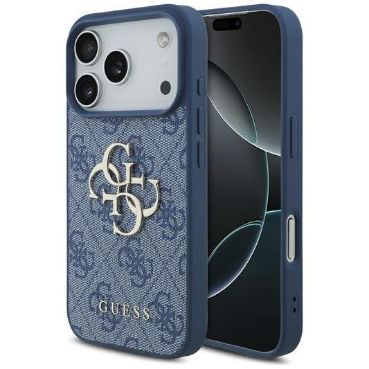 Deksel for Apple iPhone 17 Pro, Guess, 4G Big Logo, Blå