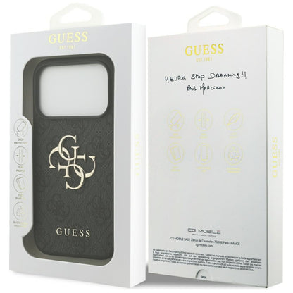Deksel for Apple iPhone 17 Pro, Guess, 4G Big Logo, Svart