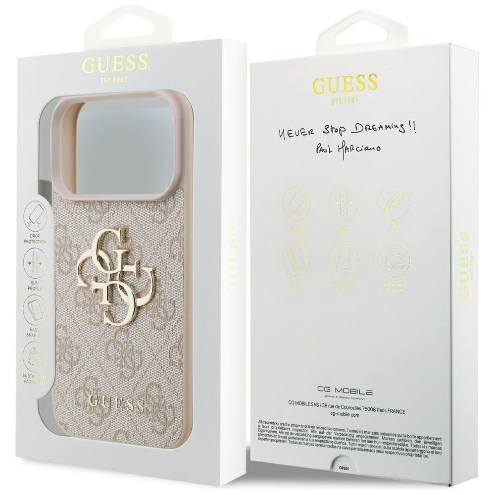 Deksel for Apple iPhone 17 Pro, Guess, 4G Big Logo, Rosa