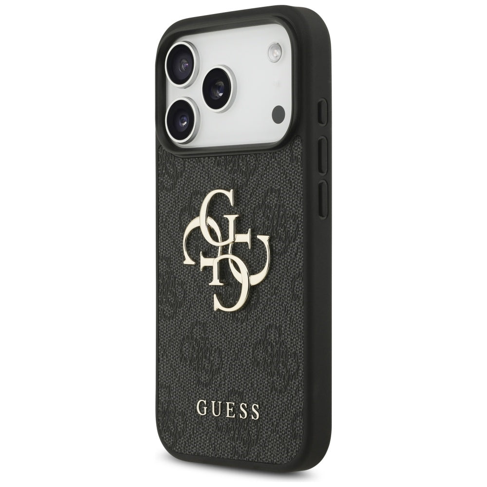 Deksel for Apple iPhone 17 Pro, Guess, 4G Classic Logo with Strap, Svart