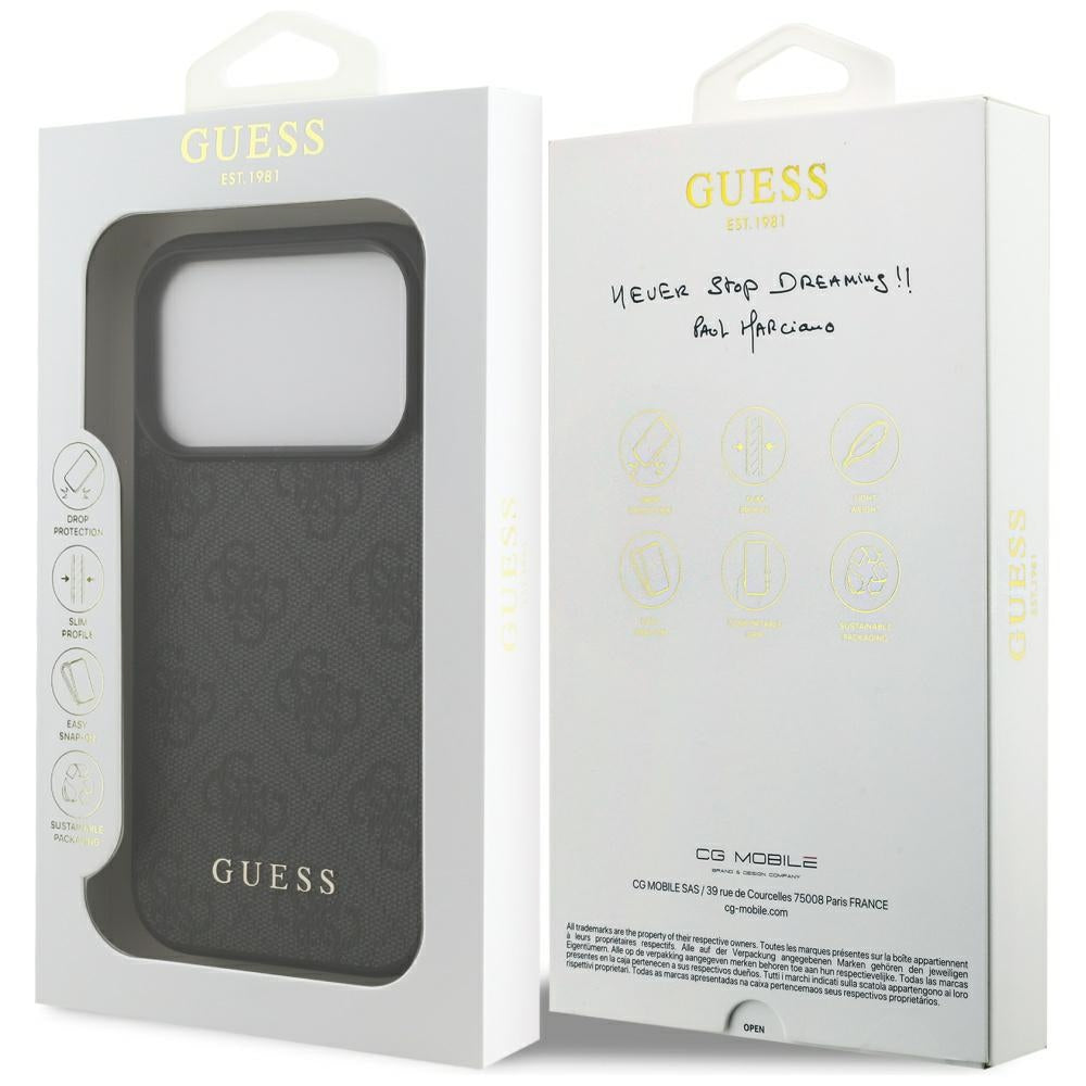 Deksel for Apple iPhone 17 Pro, Guess, 4G Classic, Svart