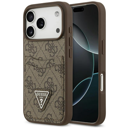 Deksel for Apple iPhone 17 Pro, Guess, 4G Double Card Triangle, Brun