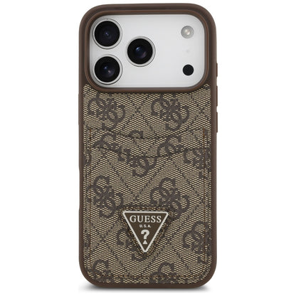 Deksel for Apple iPhone 17 Pro, Guess, 4G Double Card Triangle, Brun