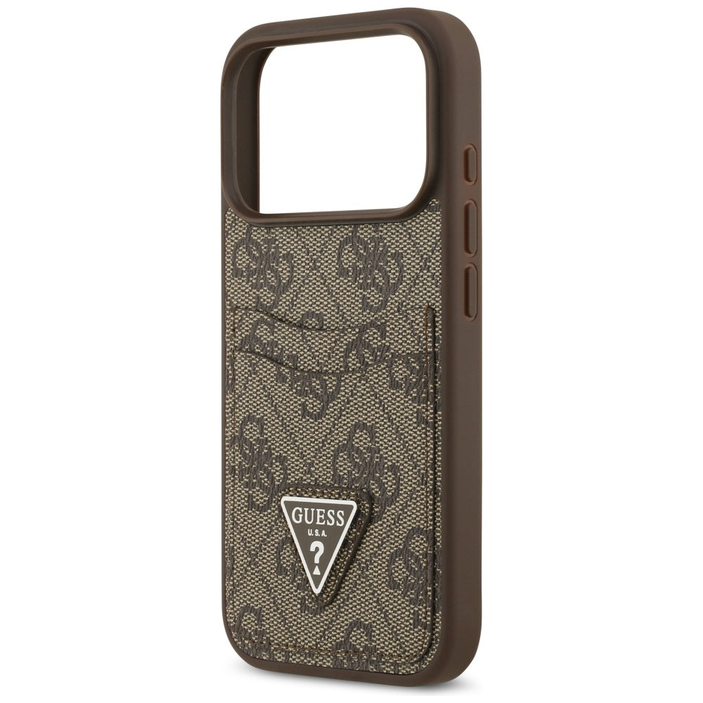 Deksel for Apple iPhone 17 Pro, Guess, 4G Double Card Triangle, Brun