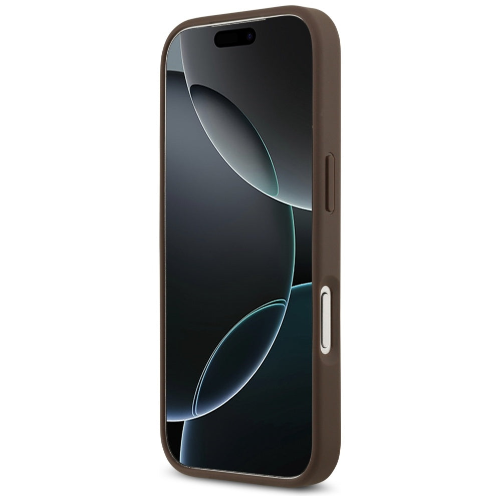 Deksel for Apple iPhone 17 Pro, Guess, 4G Double Card Triangle, Brun