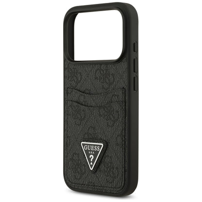 Deksel for Apple iPhone 17 Pro, Guess, 4G Double Card Triangle, Svart