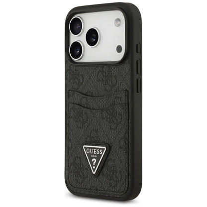 Deksel for Apple iPhone 17 Pro, Guess, 4G Double Card Triangle, Svart