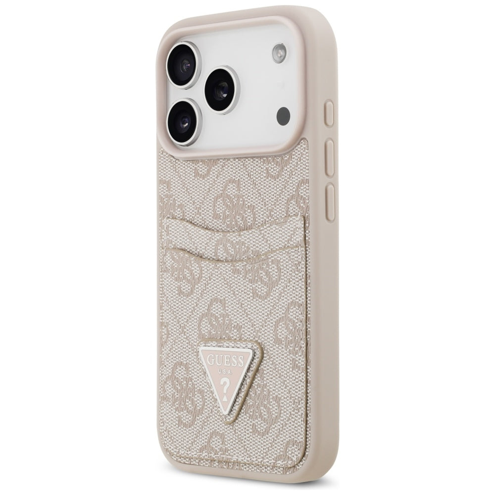 Deksel for Apple iPhone 17 Pro, Guess, 4G Double Card Triangle, Rosa