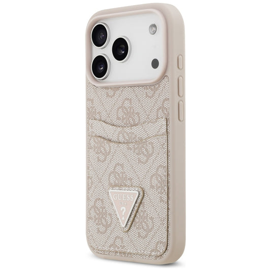Deksel for Apple iPhone 17 Pro, Guess, 4G Double Card Triangle, Rosa