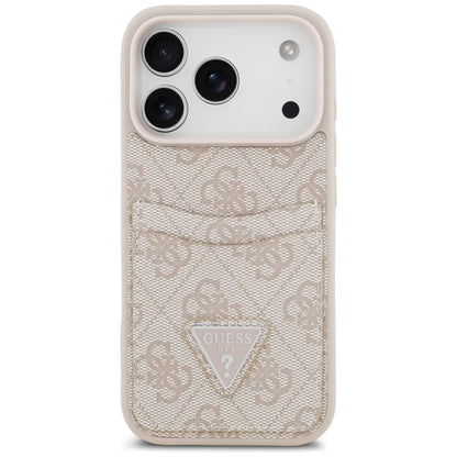 Deksel for Apple iPhone 17 Pro, Guess, 4G Double Card Triangle, Rosa