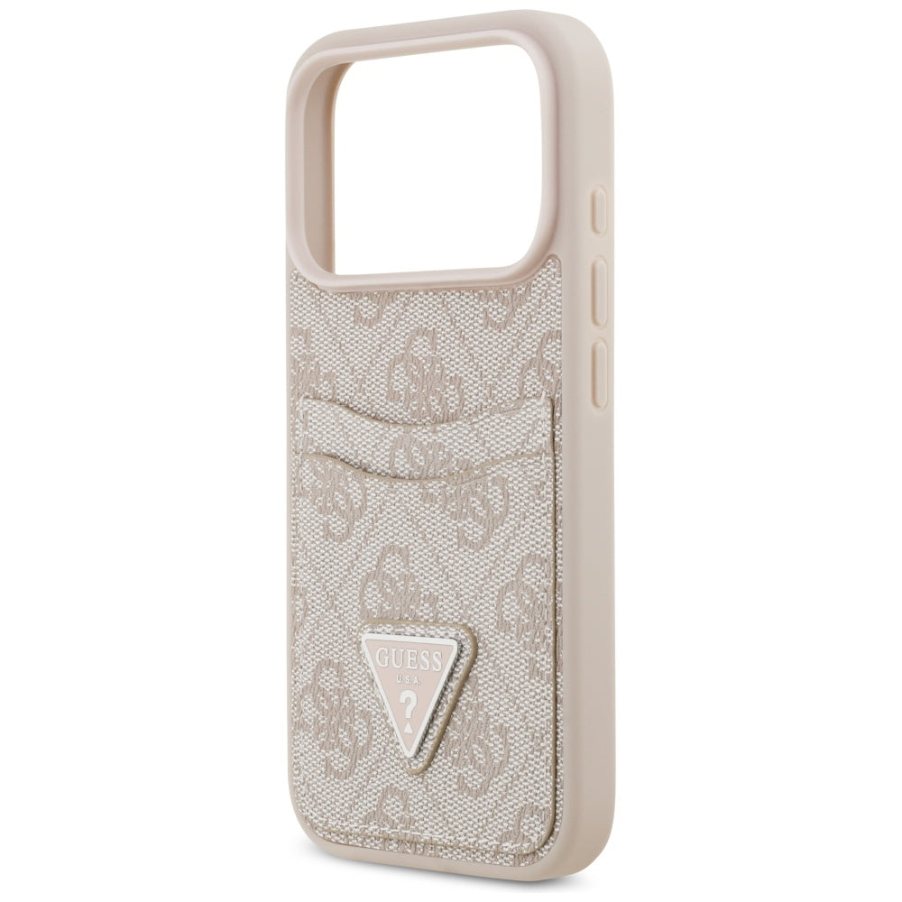 Deksel for Apple iPhone 17 Pro, Guess, 4G Double Card Triangle, Rosa
