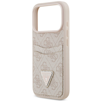 Deksel for Apple iPhone 17 Pro, Guess, 4G Double Card Triangle, Rosa
